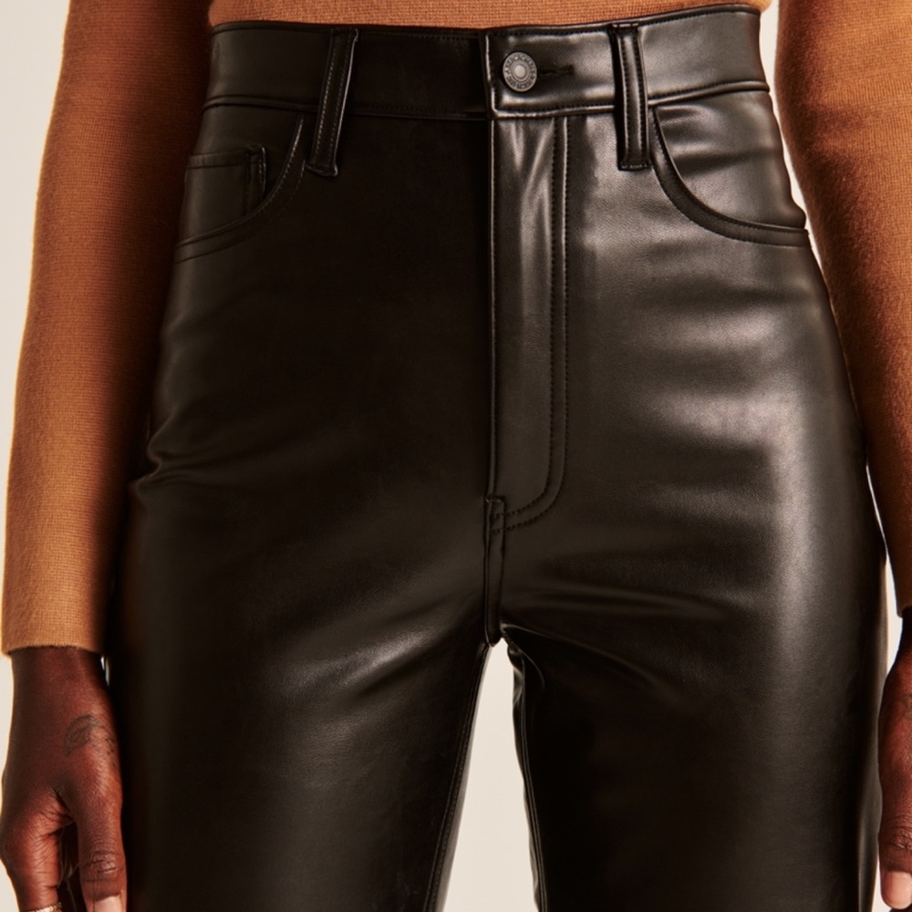 Abercrombie Leather Ankle Straight Pant - Picture 3 of 6